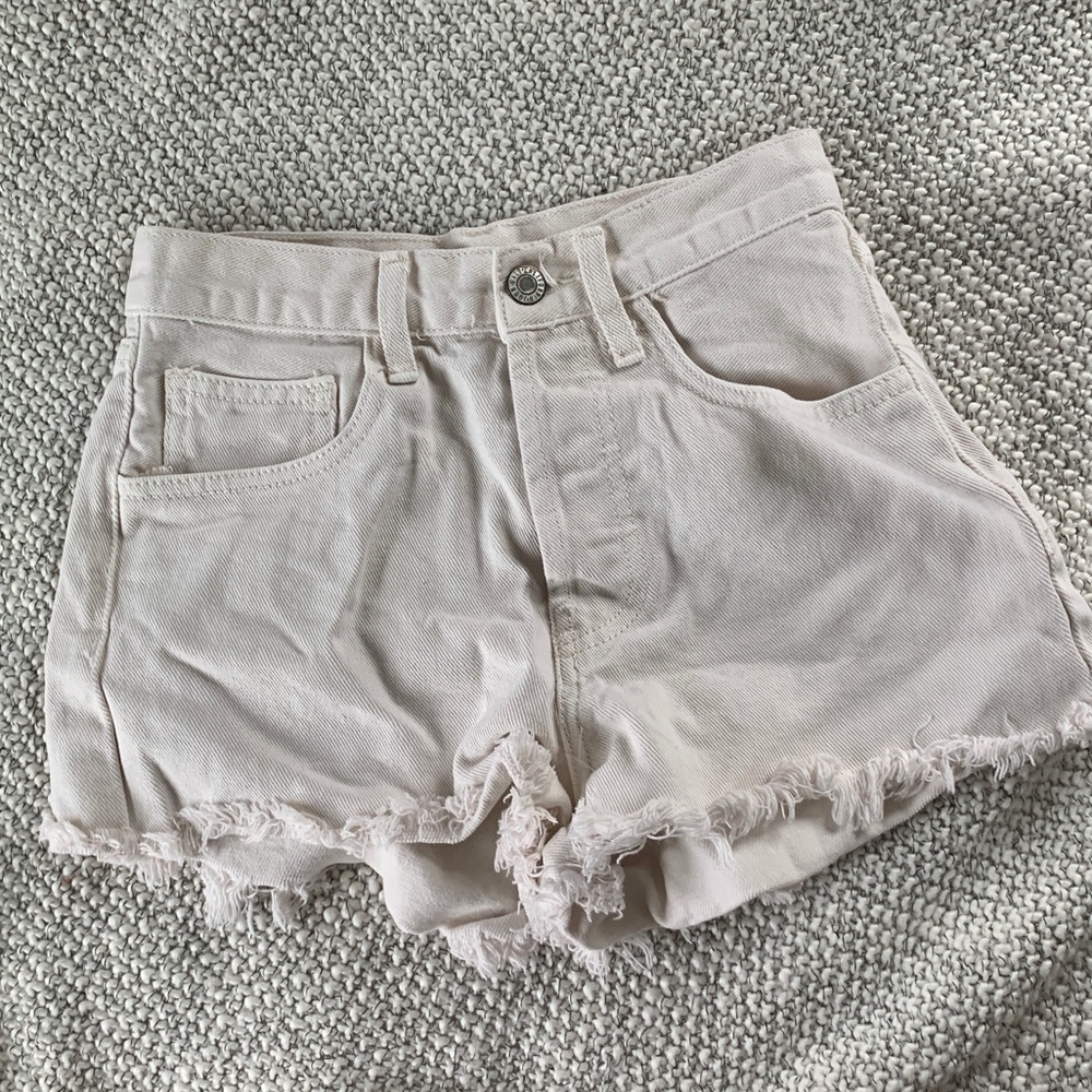 cream colored brandy melville jean shorts